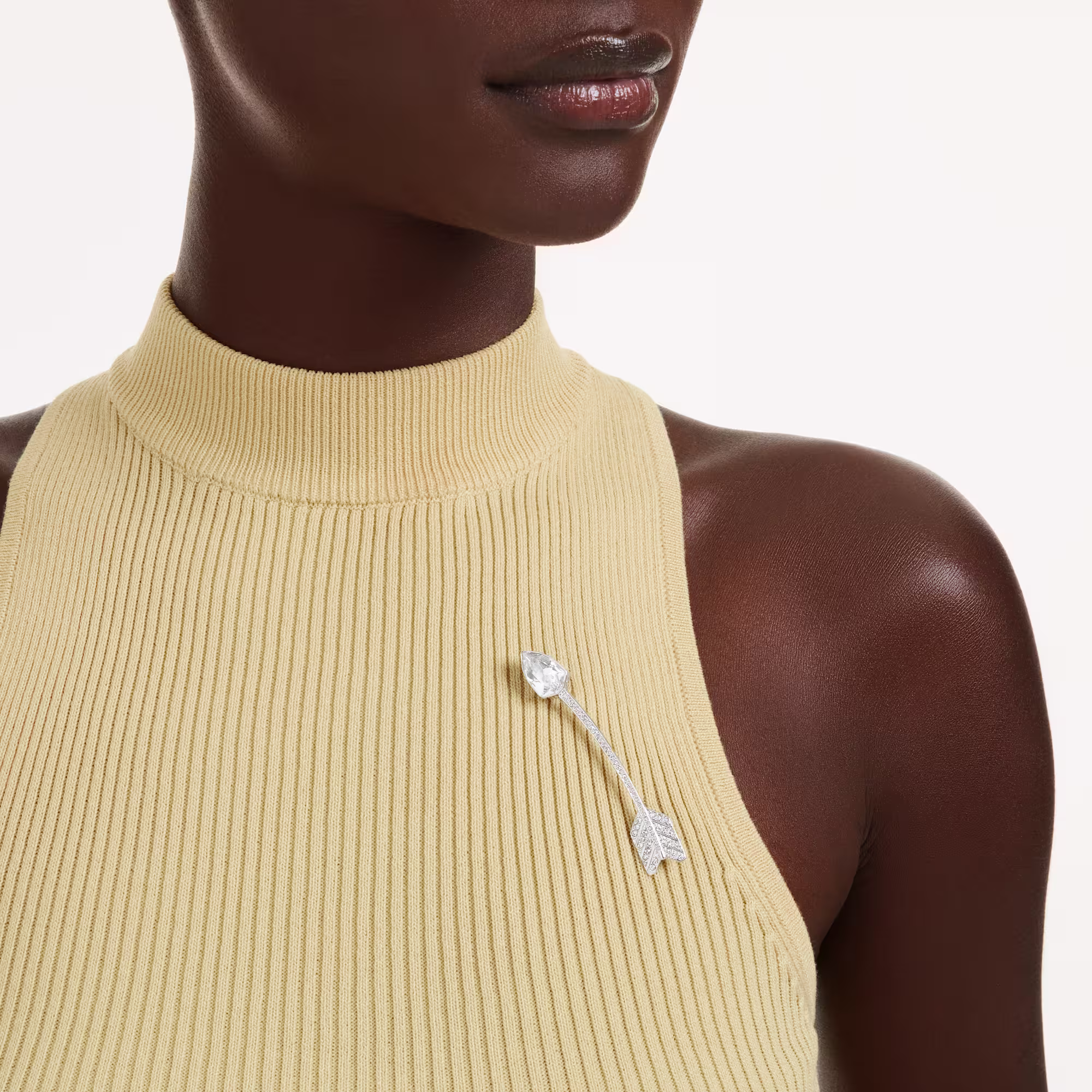 idyllia-brooch--mixed-cuts--arrow--white--rhodium-plated-swarovski-5742952